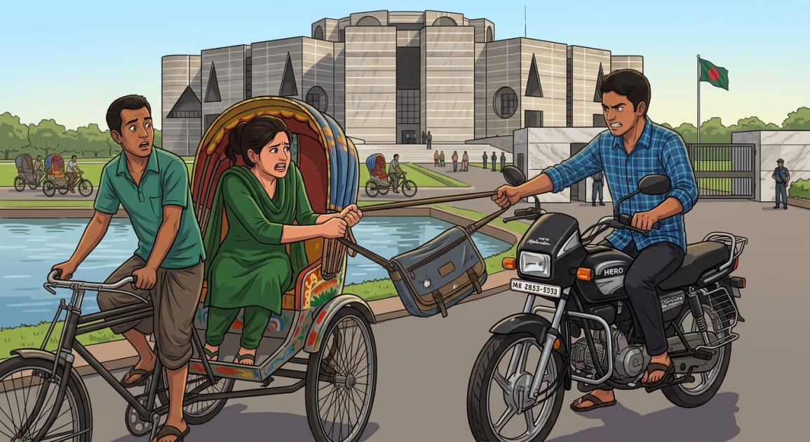 সংসদ ভবনের সামনে ছিনতাইকারীর টানে রিকশা থেকে পড়ে প্রধান শিক্ষিকার মৃত্যু